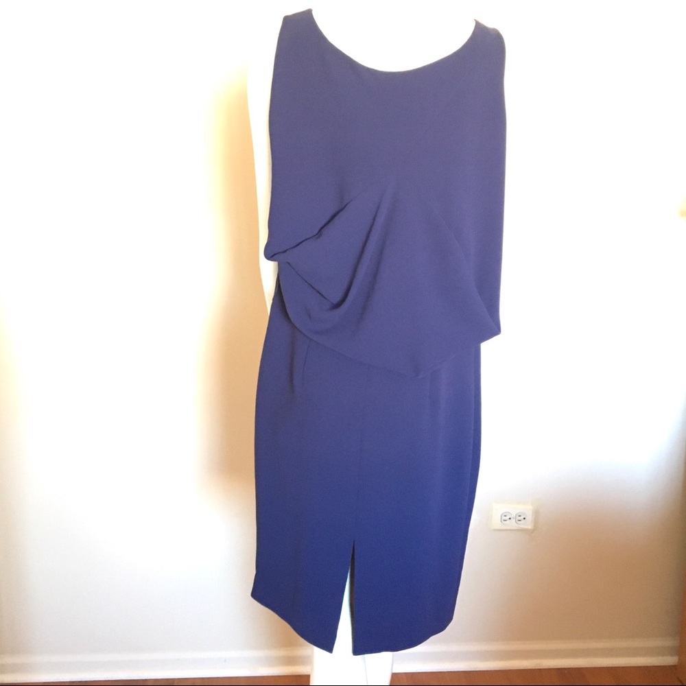 Rachel Roy Back Drape Indigo Dress Size 6